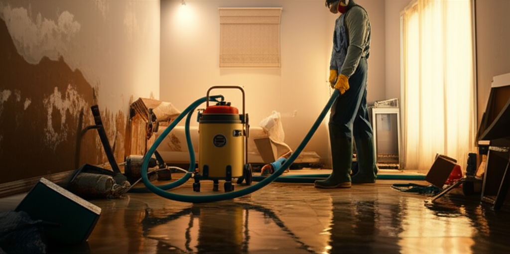 Flooded living room water removal in Orange Park FL